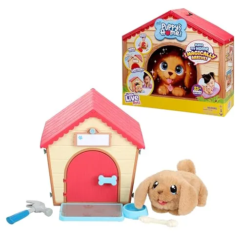 Little Live Pets – My Puppy's Home: interaktiver Hund mit DIY-Hundehütte - Action- & Spielfiguren Spielsets, kreatives Spielset mit interaktivem Hund und individuell gestaltbarer Hundehütte für unendlichen Spaß