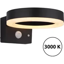 Solarleuchte Wandleuchte LED mit Sensor und Stufenschalter - Lampen für Außen, wetterfest mit IP44, bietet 3 Beleuchtungsmodi und bis zu 400 Lumen Helligkeit dank integriertem Bewegungsmelder.