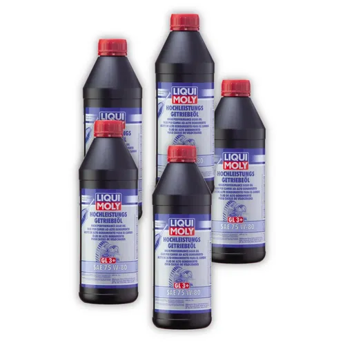 5x 1L LIQUI MOLY 4427 Getriebeöl Hochleistungs-Getriebeöl (GL3+) SAE 75W-80