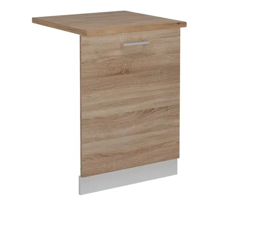 Vicco Frontblende R-Line, Sonoma/Weiß, 60 cm - Sockelblende für Geschirrspüler, verleiht Ihrer Küche Eleganz und ermöglicht individuelle Gestaltung durch modulare Anpassung.