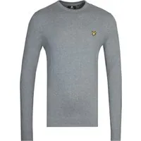 Lyle & Scott Mittelgrau melierter Baumwoll-Merinopullover