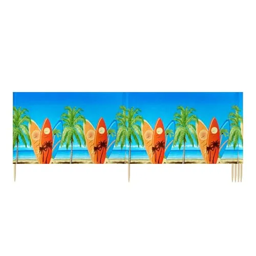 Ladeheid Windschutz Strand Sichtschutz 6m LAEX001 bunt - Strandmuscheln mit windundurchlässigem Design, ideal für ungestörte Stunden am Strand und optimalen Sichtschutz.