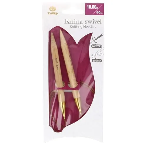Tulip KS-801000 Stricknadeln, Bamboo, Beige, 80 cm x 10 mm