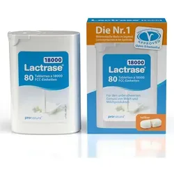 Lactrase 18.000 FCC Laktase Tabletten im Spender 80 St