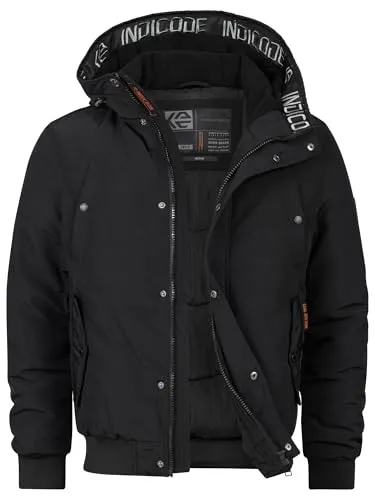 Indicode Herren INAlbanos Winterjacke mit Kapuze – Stilvolle Herrenjacke für kalte Tage - Moderne Winterjacke mit elastischen Rippbündchen für optimalen Wärme- und Kälteschutz. Praktische Taschen bieten Stauraum für wichtige Utensilien. Ideal für den täglichen Gebrauch im Winter.