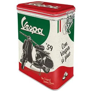 Nostalgic-Art Kaffeedose Vespa The Italian Classic, aus Metall, 1,3 Liter, mit Motiv, eckig, luftdicht