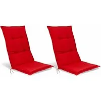Beautissu Hochlehner Auflage Base HL 120x50x6cm Rot 2tlg