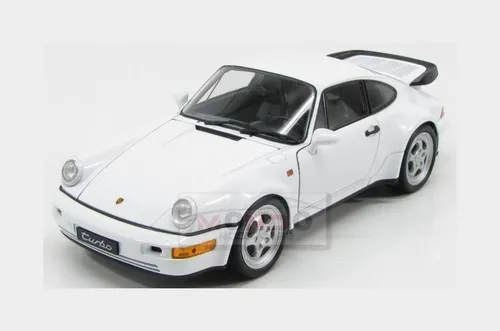 Welly 18026white - Sammlermodell Porsche 964 Turbo 1/18 - Vorgefertigtes Modellauto Porsche 964 Turbo im Maßstab 1/18 aus hochwertigem Metall, ideal für Sammler und Liebhaber.