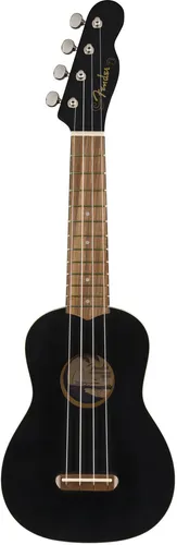 Fender Venice Sopran-Ukulele, Schwarz - Ukulele, leicht & kompakt, bietet warmen Klang und komfortables Spielgefühl – ideal für Anfänger & Fortgeschrittene, inkl. virtueller Fender Play Kurse.