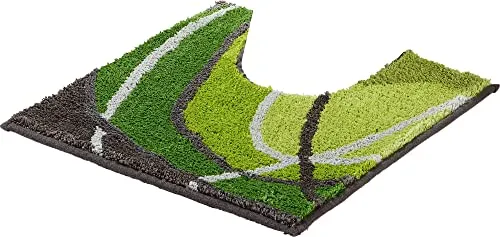 REDBEST WC-Umrandung mit Ausschnitt Lynn grün Größe 50x50 cm - rutschhemmend, Flauschiger Flor, pflegeleicht, für Fußbodenheizung geeignet