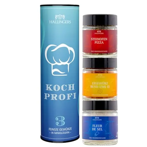Hallingers 3-teiliges Gewürz Geschenkset handgemacht – 3 Gewürze aus aller Welt - Made in Germany