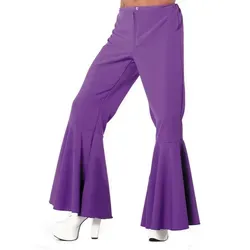 Metamorph Kostüm Disco Schlaghose für Herren lila, 70er Jahre Stretchhose für jede Passform lila 52