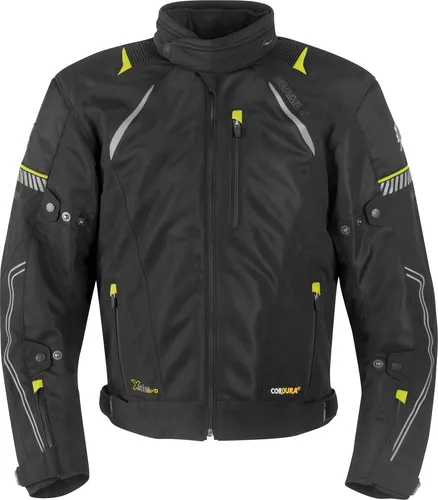 Germot Motorradjacke X-Air Evo Pro Damen - Wasserdichte und atmungsaktive Textiljacke mit Air-Mesh Bereichen, ideal für sicheres Fahren bei jedem Wetter. Hochabriebfest mit herausnehmbaren Protektoren für optimalen Schutz.