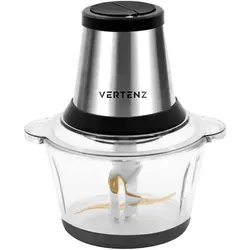 VERTENZ Chop 20 | Elektrischer Häcksler für Gemüse und Fleisch Multifunktionaler Zerkleinerer: hacken , raspeln, schnippeln, schneiden, mixen | ... - Silber