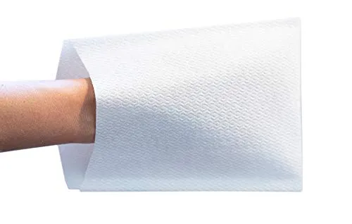 Mank Sovie Care Airlaid Waschhandschuh in Weiß, 16 x 22 cm, 50 Stück – hygienischer Einweg Pflegehandschuh für Krankenpflege, Seniorenbetreuung und Klinikbedarf