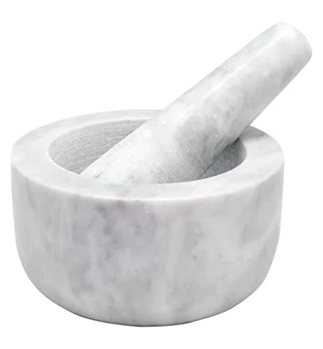 NERTHUS FIH 896 Marmormörtel Weiß Robust und leicht zu reinigen, 13 x 13 x 13 cm