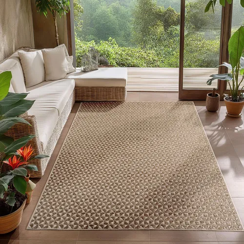 Carpetsale24 In- & Outdoor Teppich Wetterfest Robuster Flachgewebe UV-Beständig, Sisal Optik, Ideal für Küche, Balkon, Terrasse, Grösse: 120x170 cm