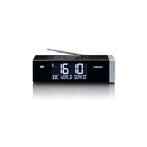 Lenco CR-640 - DAB+/FM Stereo Clock Radio in Black - DAB Netzwerk und Radiowecker mit USB-Ladeport und Bluetooth für einfaches Musikstreaming. Genießen Sie digitalen Radioempfang und beeindruckenden Sound auf Ihrem Nachttisch.