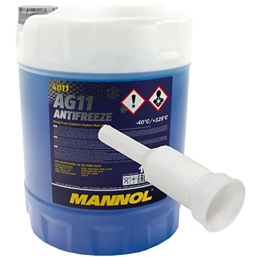 Kühlerfrostschutz MANNOL Longterm Antifreeze 10 Liter Fertiggemisch -40°C blau inkl. Ausgießer