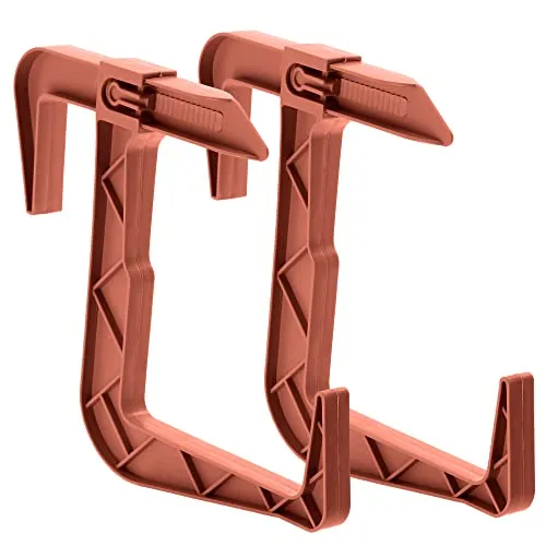 KADAX Blumenkastenhalterung ohne Bohren, Balkonkastenhalter im Set, verstellbare Haken und Halter für Blumenkasten, Blumenkastenhalterung für Balkon und Fensterbank (2 Stück, Terakota)