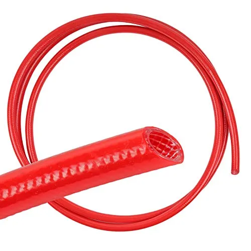 Caralife 1 Meter Trinkwasserschlauch Rot, Polyamid Gewebe, Ø14 mm Warmwasser für Wohnmobil & Wohnwagen