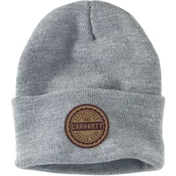 Carhartt Herren Beanie Hat - Heather Grey, Einheitsgröße - Strickmütze für Herren aus 100% Polyacryl, rippstrick Design für optimalen Tragekomfort, ideal für kalte Tage.