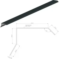 Blendenabdeckung für Flachdach Aluminium | 50mm Blende | Anthrazit 200cm | Dachblech Tropfkante Winkelblech Pultdach Gartenhaus