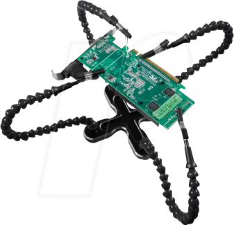McPower Löthilfe Dritte Hand mit 4 flexiblen Greifern - Lötgeräte, ideal für Elektronikarbeiten und Modellbau, mit isolierten Krokodilklemmen für erhöhte Sicherheit und starkem Magnetfuß für optimale Stabilität.