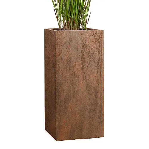 Pflanzwerk® Pflanzkübel Tower XXL Rost Braun 100x50x50cm - Hochwertiger Frostbeständiger Blumenkübel - Hochwertiger Pflanzkübel aus einem innovativen Materialmix, ideal für drinnen und draußen. Frostbeständig und mit UV-Schutz für langfristige Nutzung. Perfekt für schöne Pflanzenarrangements.