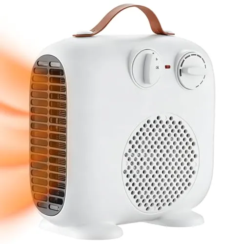 BioAura Energiesparend Heizlüfter 2000W Klein Tragbare Leiser Elektrischer Heizlüfter 3-Gang Heizung Lüfter für Innenräume Room Heizgerät Badezimmer