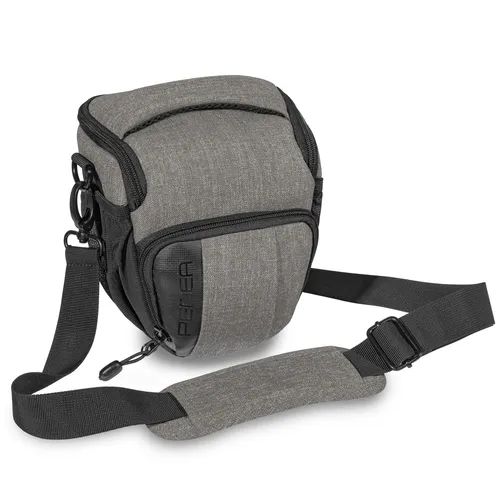 Kameratasche 'Fashion' Hellgrau Fototasche M Kamera Umhängetasche mit Tragegurt