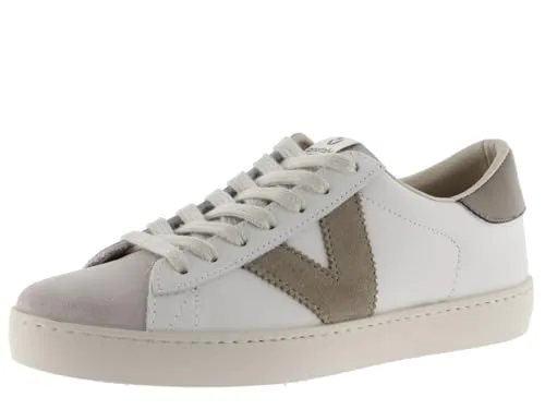 Victoria Low-Top Unisex Berlin Sneaker aus Leder - Damen-Sneaker aus hochwertigem Leder mit stilvollen Kontrast-Teilen und bequemer PVC-Sohle. Nachhaltiges Modell Dear World, Made in Spain.