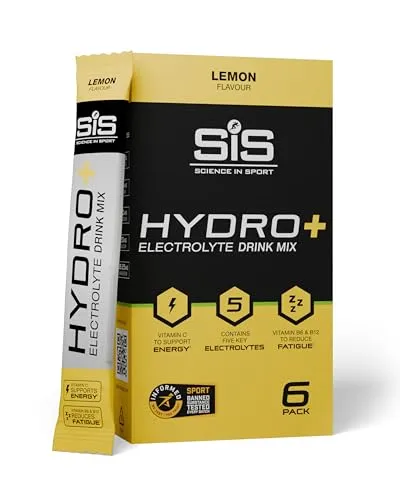Science in Sport HYDRO+ Electrolyte Drink Mix 6 x 4,1g Zitrone - Veganes Elektrolyt Pulver, Sportgetränke Pulver mit Vitamin C und 5 wichtigen Elektrolyten