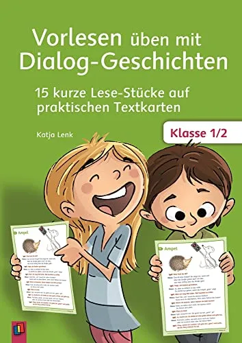 Vorlesen üben mit Dialog-Geschichten – Klasse 1/2 - Schule & Lernen: 15 kurze Lese-Stücke auf praktischen Textkarten, ideal zur Förderung der Lesefähigkeit und Sprachentwicklung bei Grundschülern.