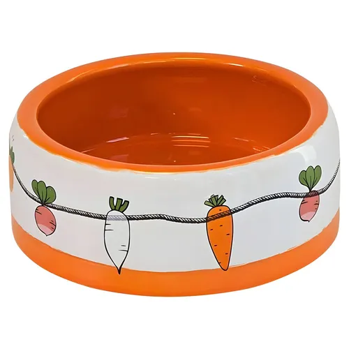 Nobby Nager Keramiktrog Vegetable orange Ø14,5cm 500ml Futter Wasser Spielzeug