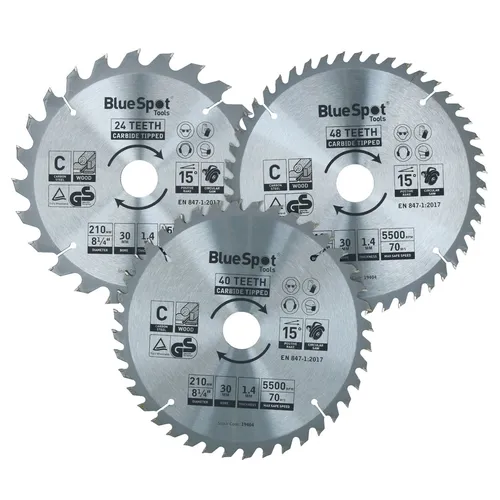 Kreissägeblatt 210 mm x 30 mm 24 40 48 Zähne TCT Trennscheibe Holz 3 Stück