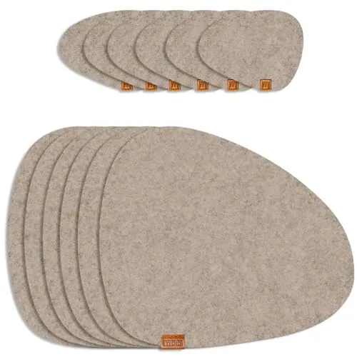 MIQIO® Filz Tischset Stone in beige von Miqio