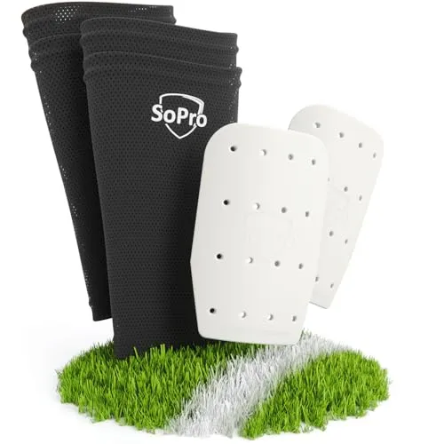 SoPro Fußball Schienbeinschoner Mini - Leichte & rutschfeste Schoner inkl. Socken - Schienbeinschoner für Fußball, leicht und rutschfest, ideal für optimalen Schutz und Komfort während des Spiels.