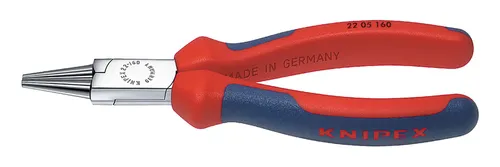 Knipex Rundzange verchromt 160 mm Griffe mit PVC - 22 05 160