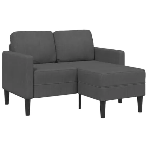vidaXL 2-Sitzer-L-Sofa mit Chaiselongue in Dunkelgrau von vidaXL