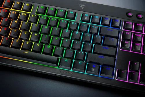 Razer Blackwidow V4 Low Profile Orange Switches - Kabellose, flache mechanische Gaming-Tastatur mit Razer™ Low-Profile Mechanical Switches für ultra-lange Akku-Laufzeit und verbesserte Ergonomie.