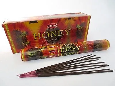 HONEY von HEM BIG PACK 6x 20 RäucherSTÄBCHEN Original Indien Incense