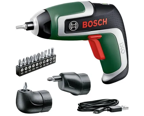 Bosch Akkuschrauber IXO 7-Set - 3,6V 2,0Ah, mit 360 Grad-LED-Lichtring und vielseitigen Aufsätzen für präzises Schrauben in Ecken