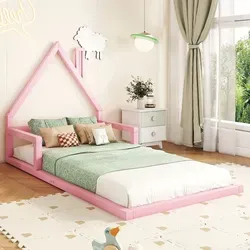 Rosa Kinderbett mit Lattenrost, 90x200 cm, aus Massivholz - Modernes Kinderbett in Rosa mit stabiler Bauweise und Lattenrost. Ideal für eine sichere und angenehme Schlafumgebung. Einfache Montage und hochwertige Verarbeitung bieten zusätzlichen Komfort.