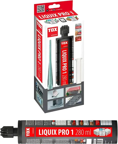 TOX Verbundmörtel Liquix Pro 1 styrolfrei 280 ml mit Siebhülse und Statikmischer
