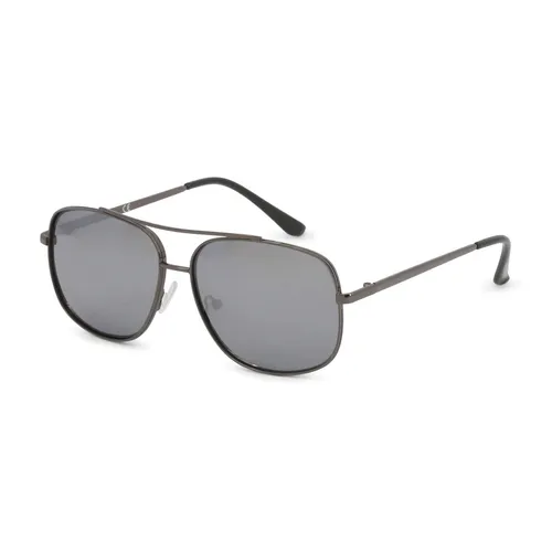 Guess Sonnenbrille GF0207 6008C grau - Stilsicherer UV-Schutz - Sonnenbrille aus hochwertigem Metall mit verspiegelten Kunststoffgläsern, bietet 100% UV-Schutz und ein trendiges trapezförmiges Design.