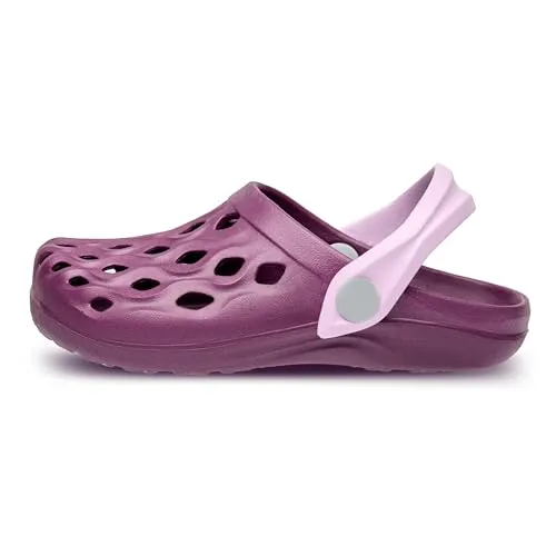 Ladeheid Clogs Kinder Schuhe für Mädchen und Jungen leichte Gartenclogs Gartenschuhe Kinder LA-CA-14 (Violett, 32/33 EU)