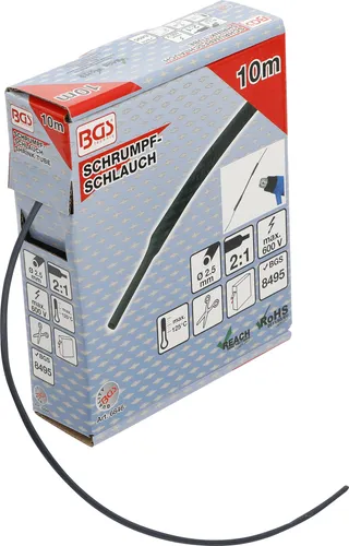 BGS-6846 Schrumpfschlauch-Box schwarz Ø 2,5 mm 10 m