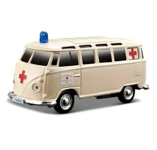 Maisto® Spielzeug-Auto VW T1 Einsatzfahrzeug mit Licht & Sound (12cm) »Krankenwagen«, originalgetreue Innenausstattung