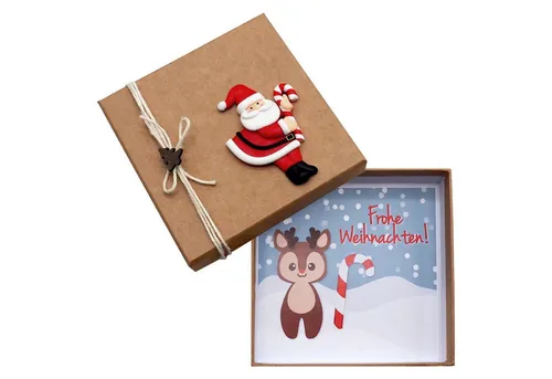 ZauberDeko Geschenkbox Geldgeschenkverpackung Weihnachten Rentier Nikolaus Zuckerstange Natur